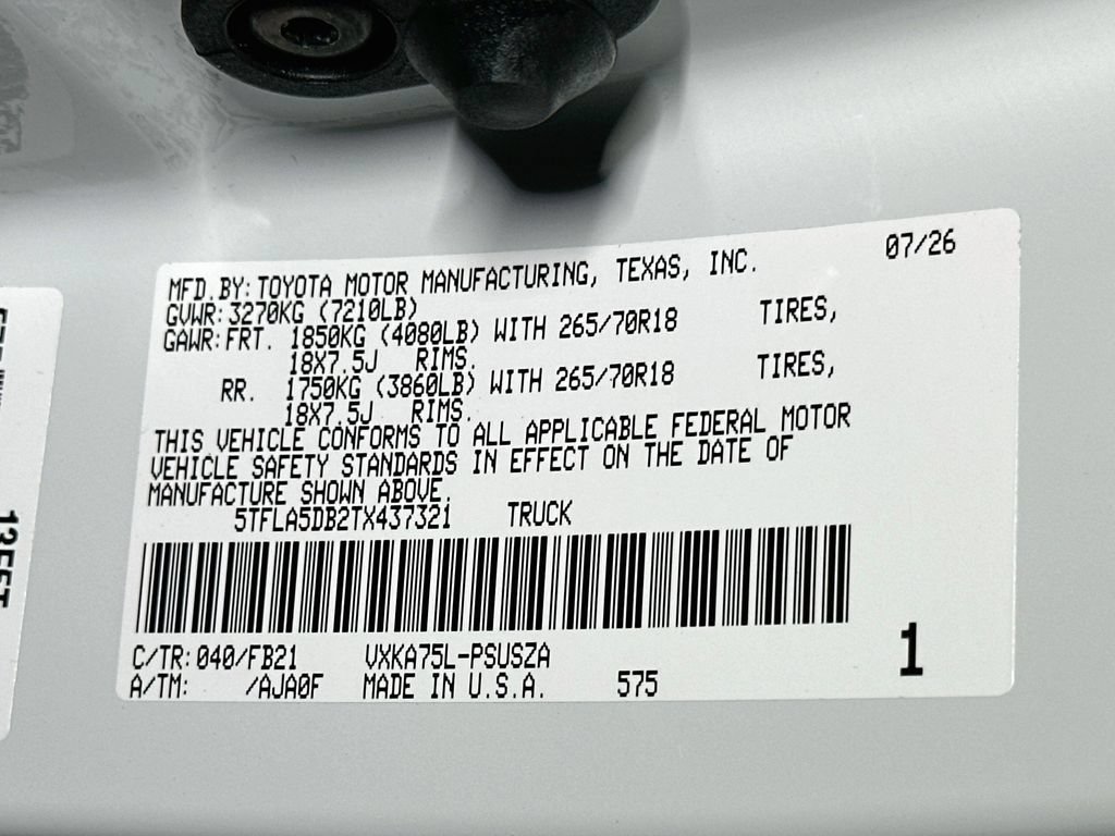 New 2026 Toyota Tundra SR5 w/ TRD Off-Road Package AWD/4WD image 16