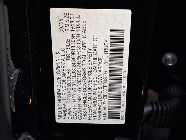 New 2026 Honda Ridgeline Black Edition image 23