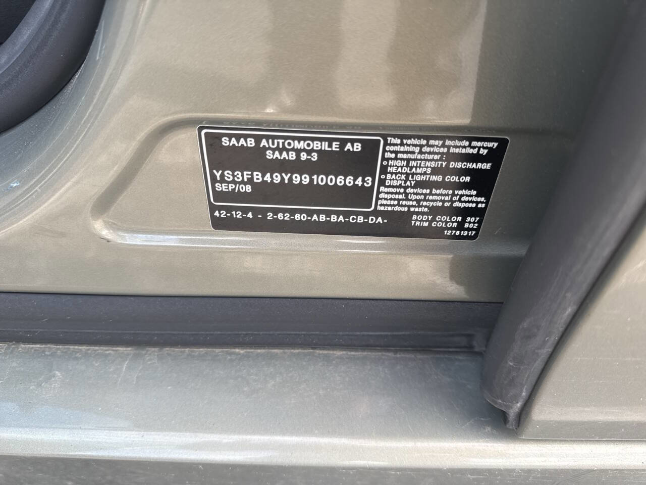 Used 2009 Saab 9-3 2.0T w/ Premium Package image 15