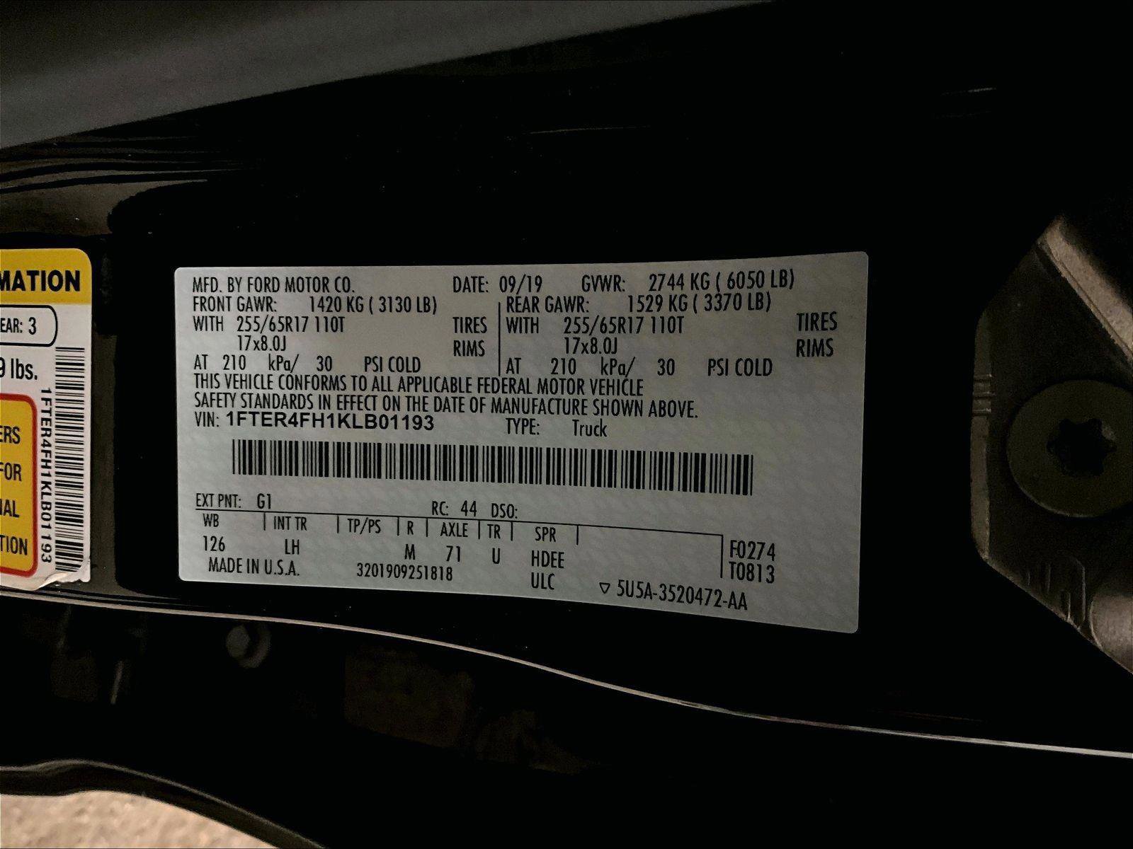 Used 2019 Ford Ranger XLT w/ Equipment Group 301A Mid image 33