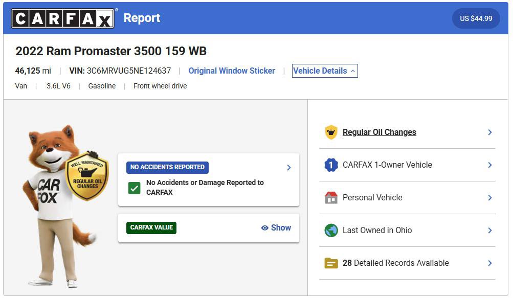 Used 2022 RAM ProMaster 3500 w/ RV Ready Prep Package FWD image 33