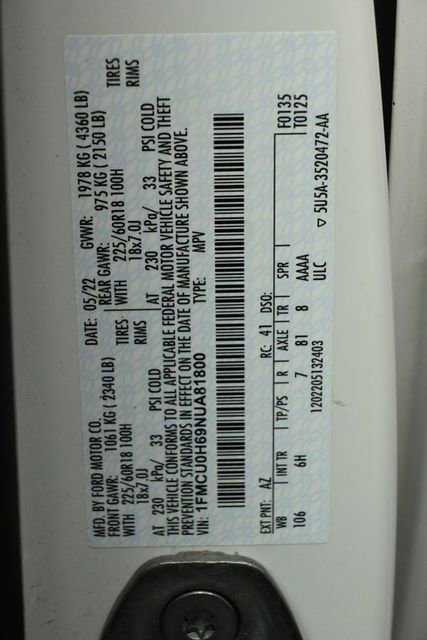 Certified 2022 Ford Escape SEL w/ Technology Package image 35