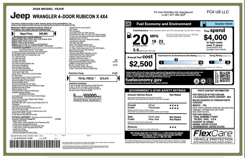 Certified 2026 Jeep Wrangler Unlimited Rubicon image 2