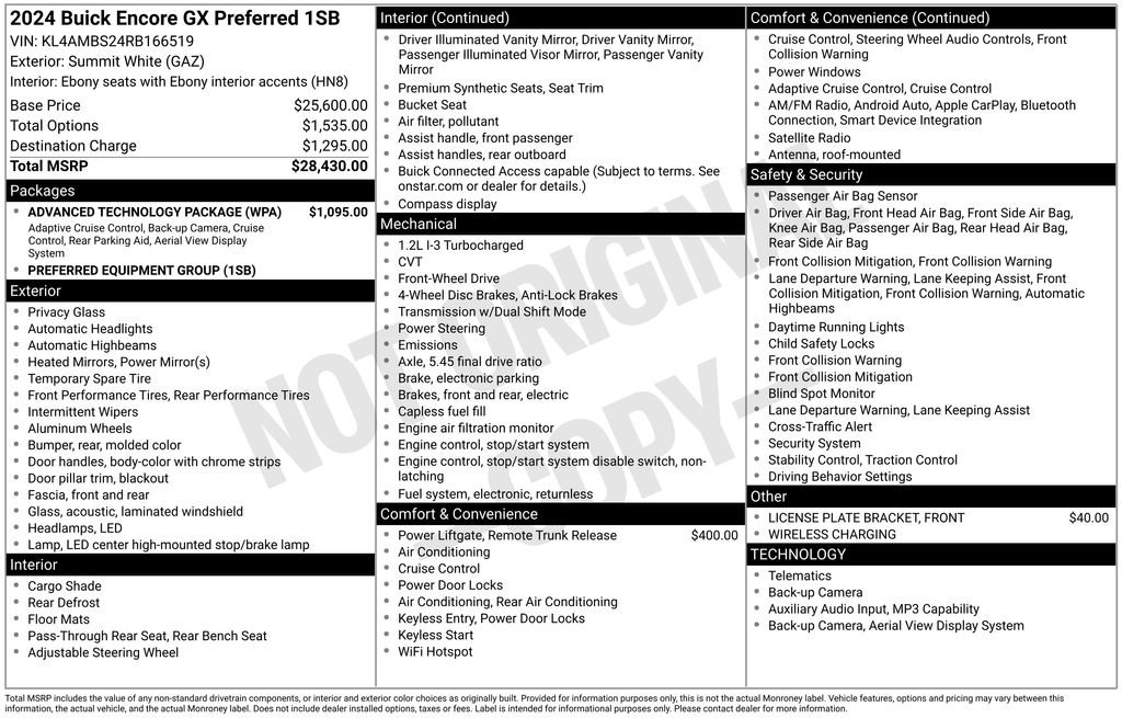 Used 2024 Buick Encore GX Preferred w/ Advanced Technology Package FWD image 34