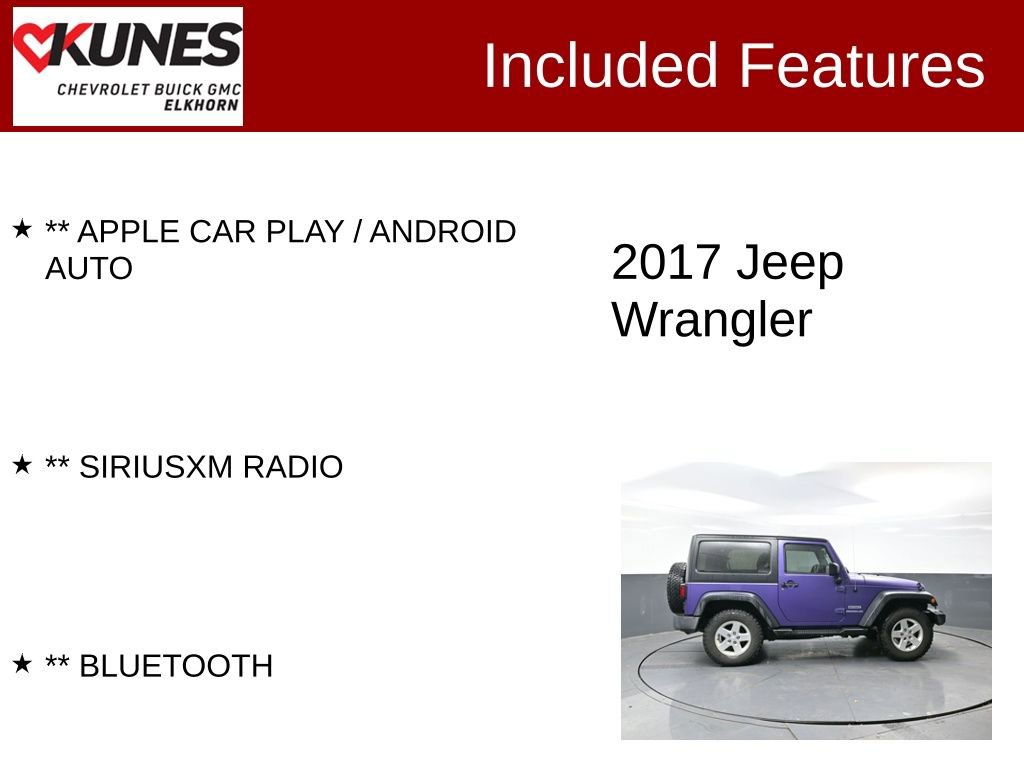 Used 2017 Jeep Wrangler Sport w/ Quick Order Package 24S video 2