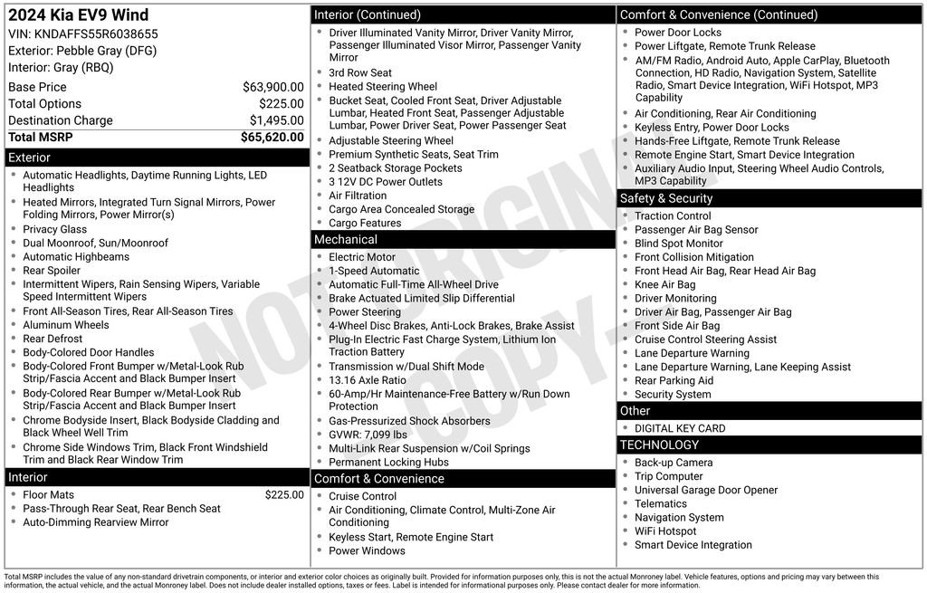 Certified 2024 Kia EV9 Wind AWD/4WD image 38