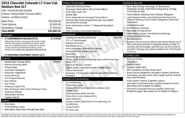 Used 2024 Chevrolet Colorado LT w/ LT Convenience Package RWD image 64