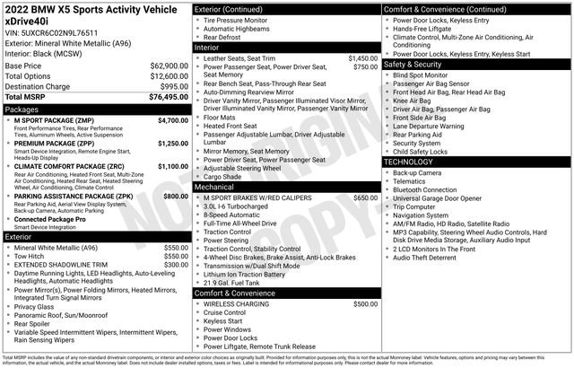 Used 2022 BMW X5 xDrive40i w/ M Sport Package AWD/4WD image 6