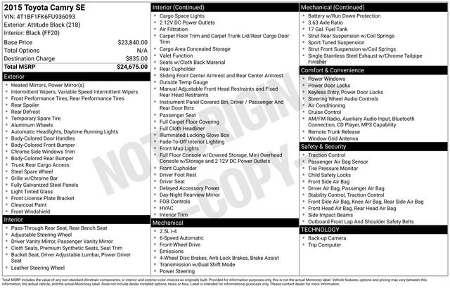 Used 2015 Toyota Camry SE image 4