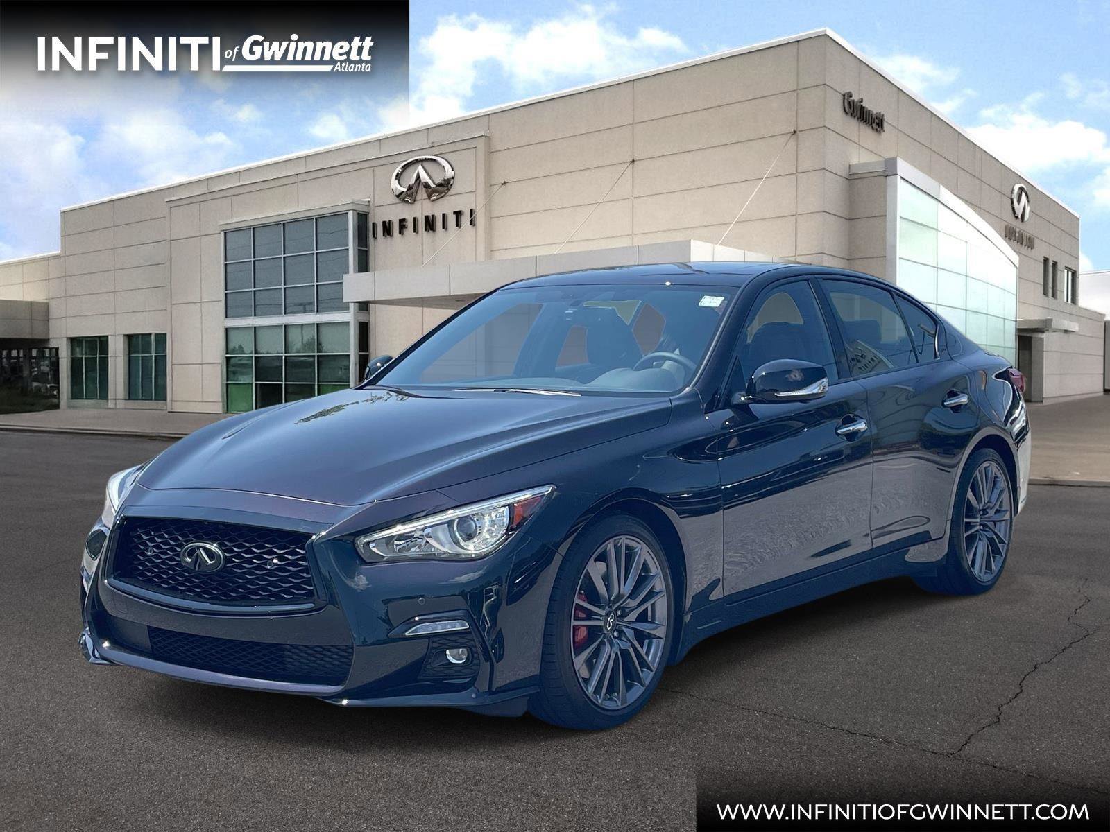 Certified 2023 INFINITI Q50 Red Sport 400 w/ Black Opal Edition RWD image 1