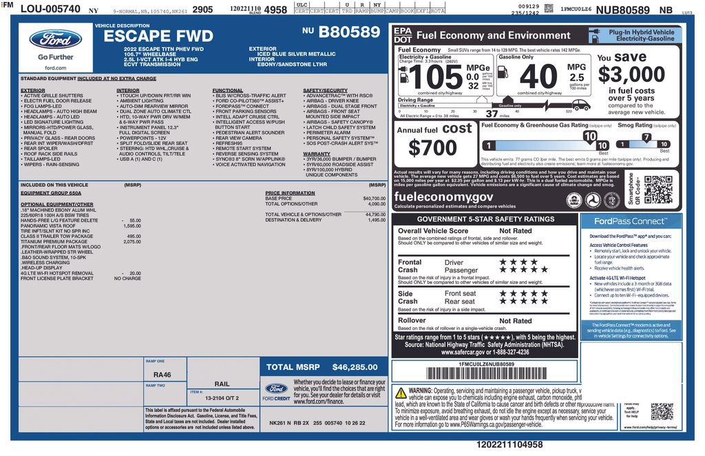 Used 2022 Ford Escape Titanium w/ Titanium Premium Package image 9