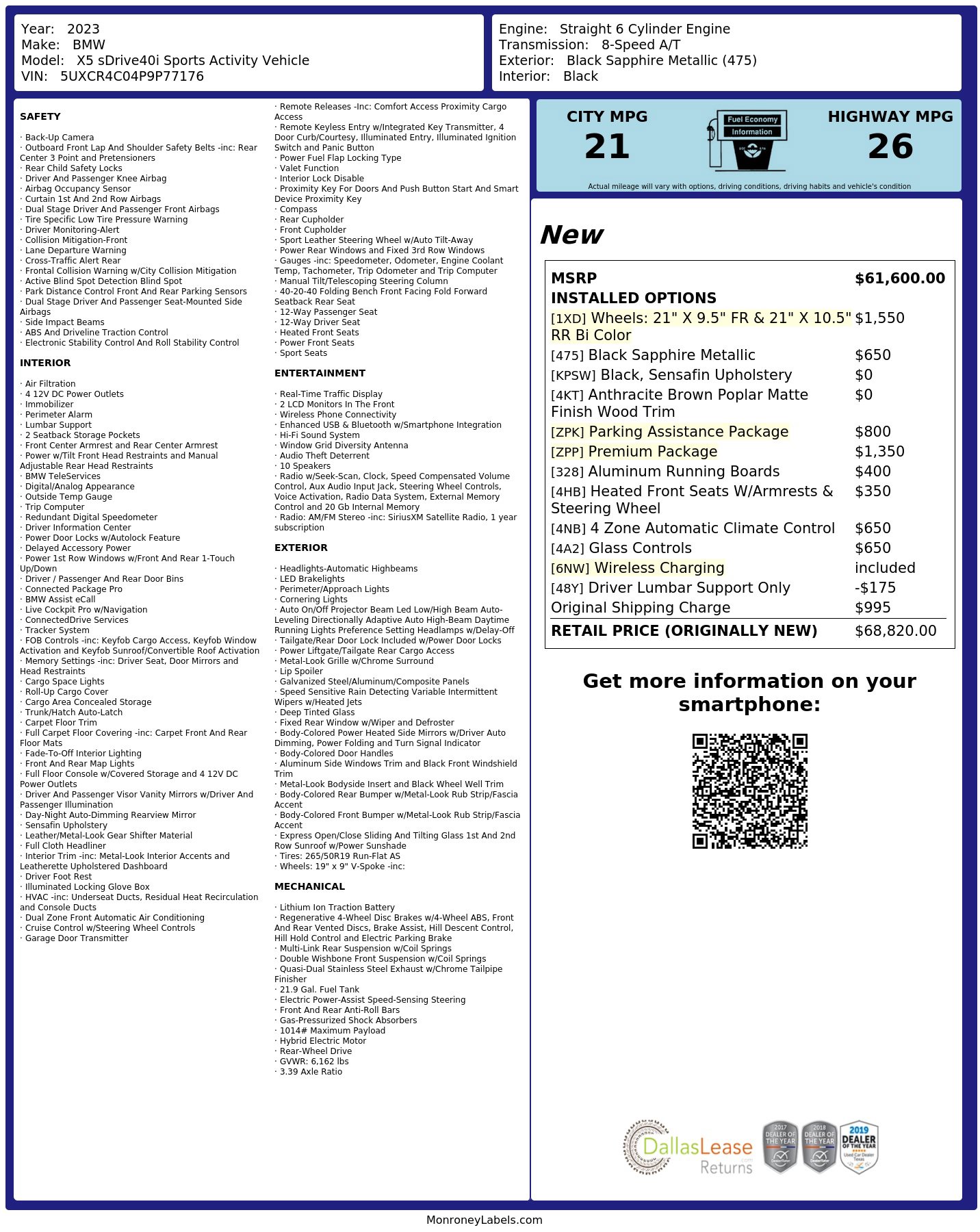 Used 2023 BMW X5 sDrive40i w/ Premium Package RWD image 11