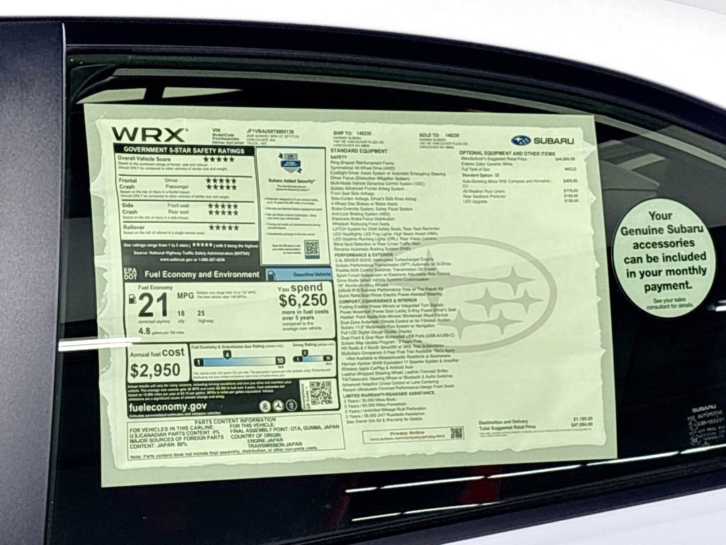 New 2026 Subaru WRX GT image 25