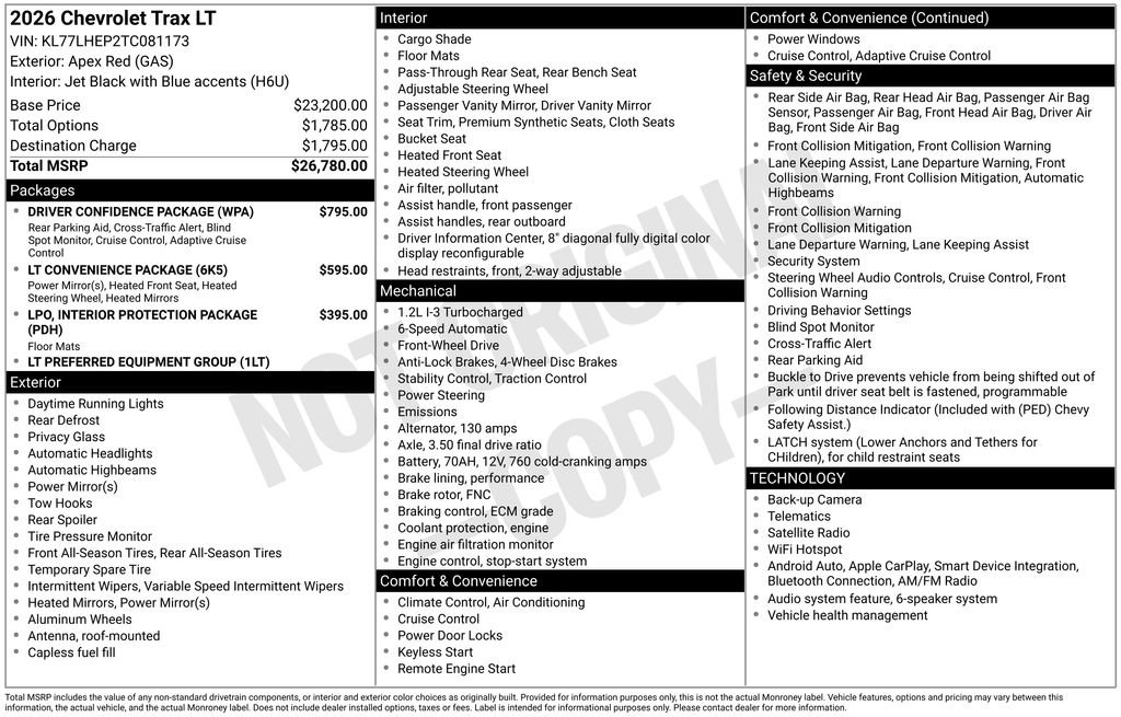 Used 2026 Chevrolet Trax LT w/ Driver Confidence Package FWD image 20