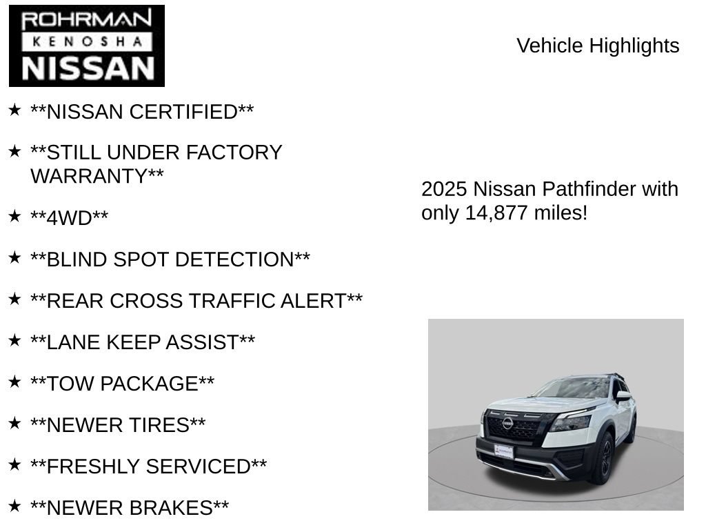 Certified 2025 Nissan Pathfinder Rock Creek AWD/4WD image 7