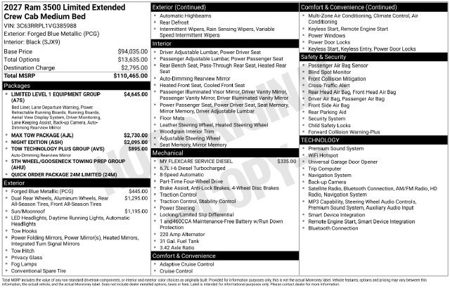 New 2027 RAM 3500 Limited AWD/4WD image 35