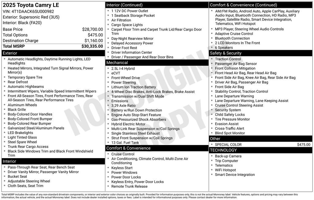Used 2025 Toyota Camry LE image 6