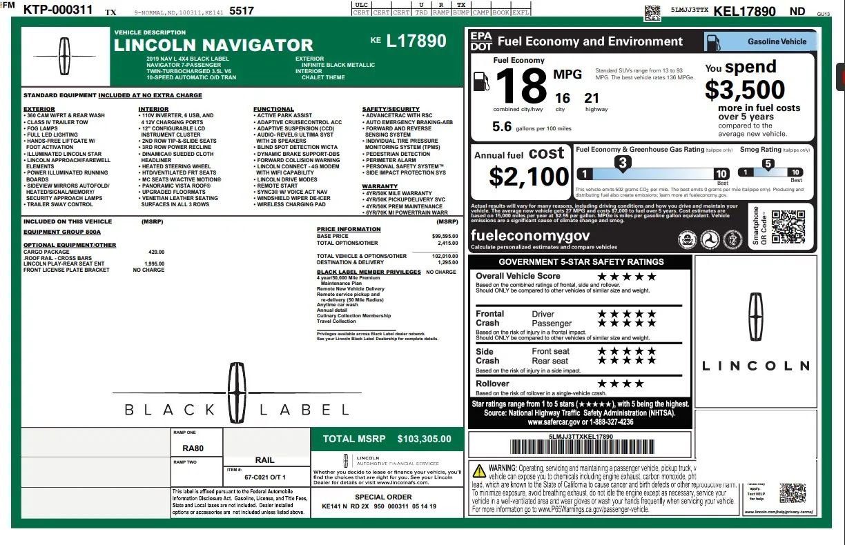 Used 2019 Lincoln Navigator L Black Label w/ Cargo Package image 51