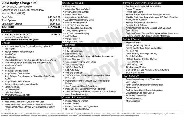 Certified 2023 Dodge Charger R/T w/ Blacktop Package RWD image 8