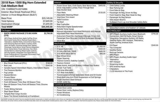 Certified 2018 RAM 1500 Big Horn RWD image 8