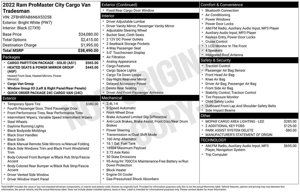 Used 2022 RAM ProMaster City Tradesman image 33