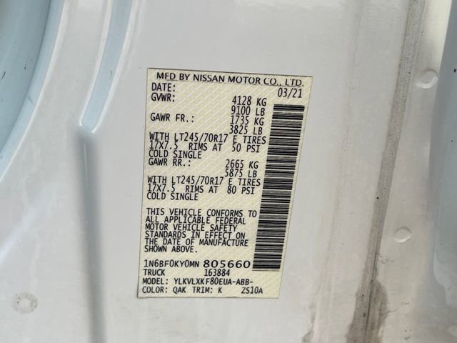 Used 2021 Nissan NV 2500 SV w/ Navigation Package image 37