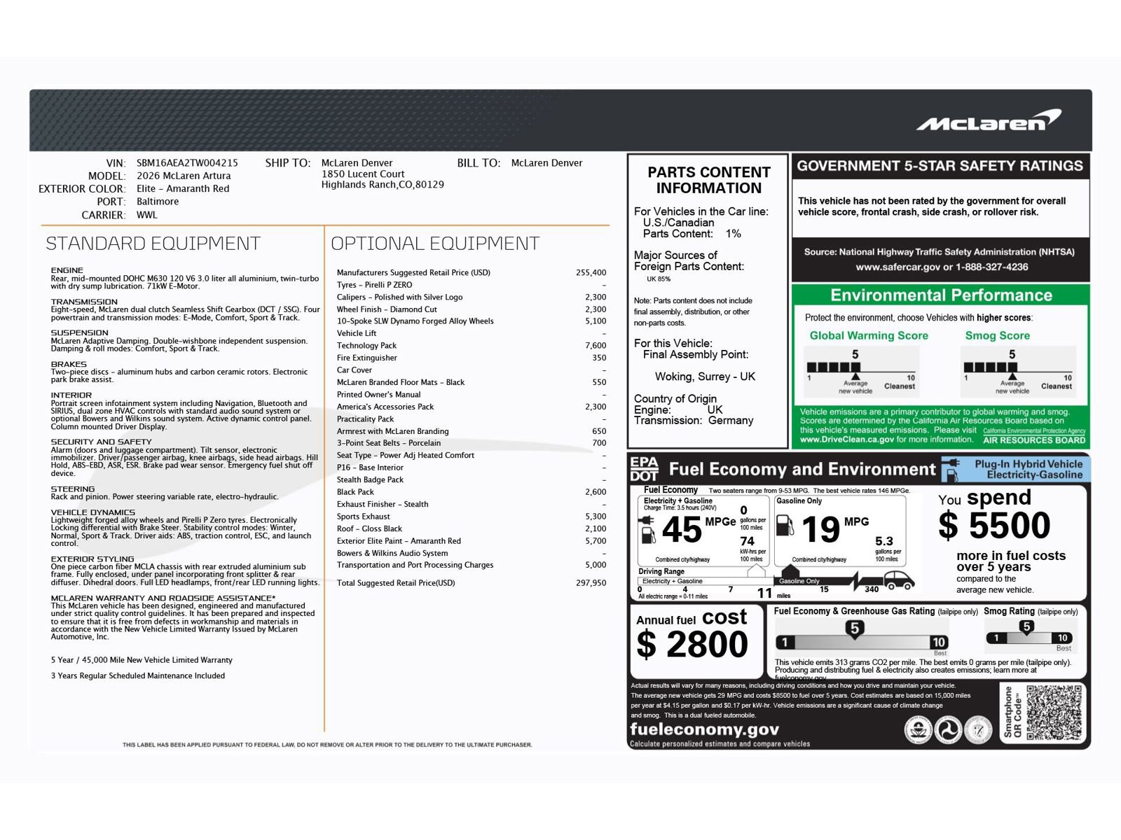 New 2026 McLaren Artura image 6