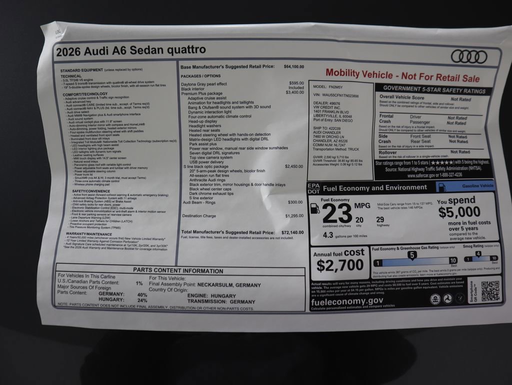 Used 2026 Audi A6 Premium Plus w/ Premium Plus Package image 10