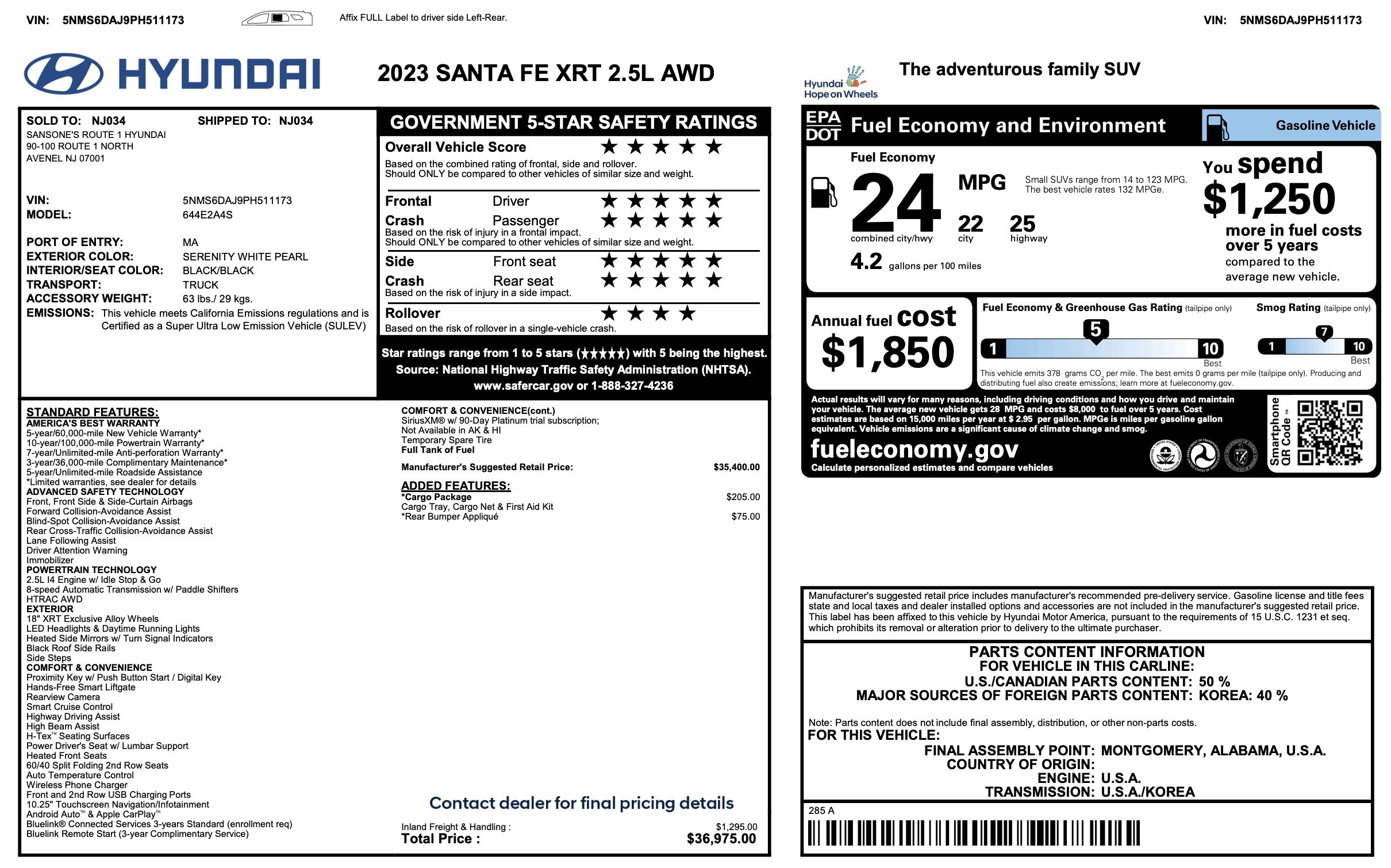 Used 2023 Hyundai Santa Fe XRT w/ Cargo Package image 3