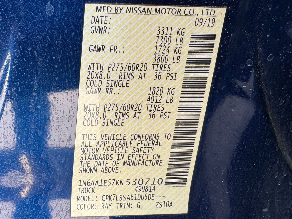 Used 2019 Nissan Titan SV w/ SV Convenience Package image 12
