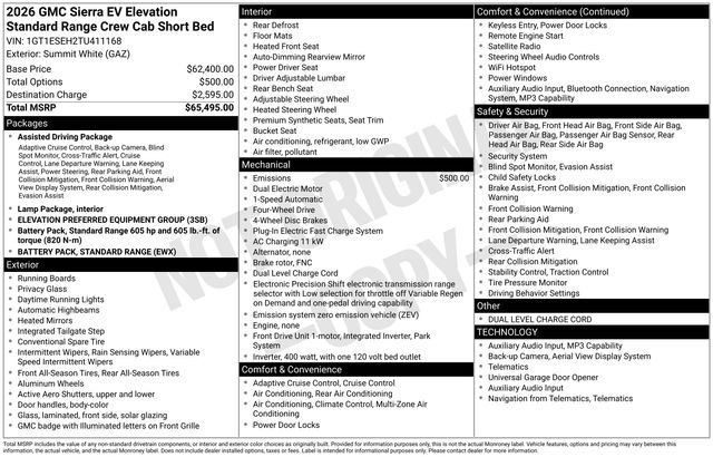 New 2026 GMC Sierra EV Elevation AWD/4WD image 9