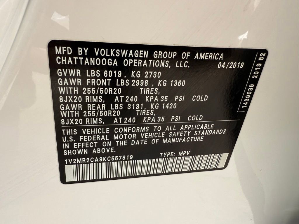 Used 2019 Volkswagen Atlas SEL AWD/4WD image 49