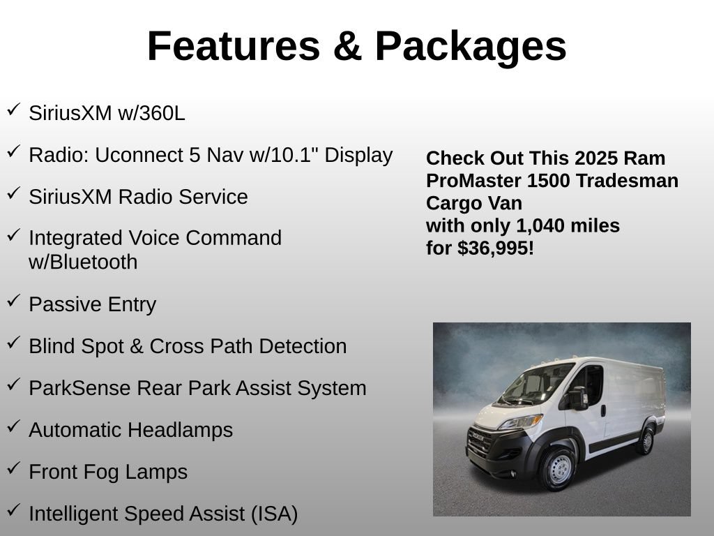 Used 2025 RAM ProMaster 1500 w/ Premium Convenience Group FWD image 8