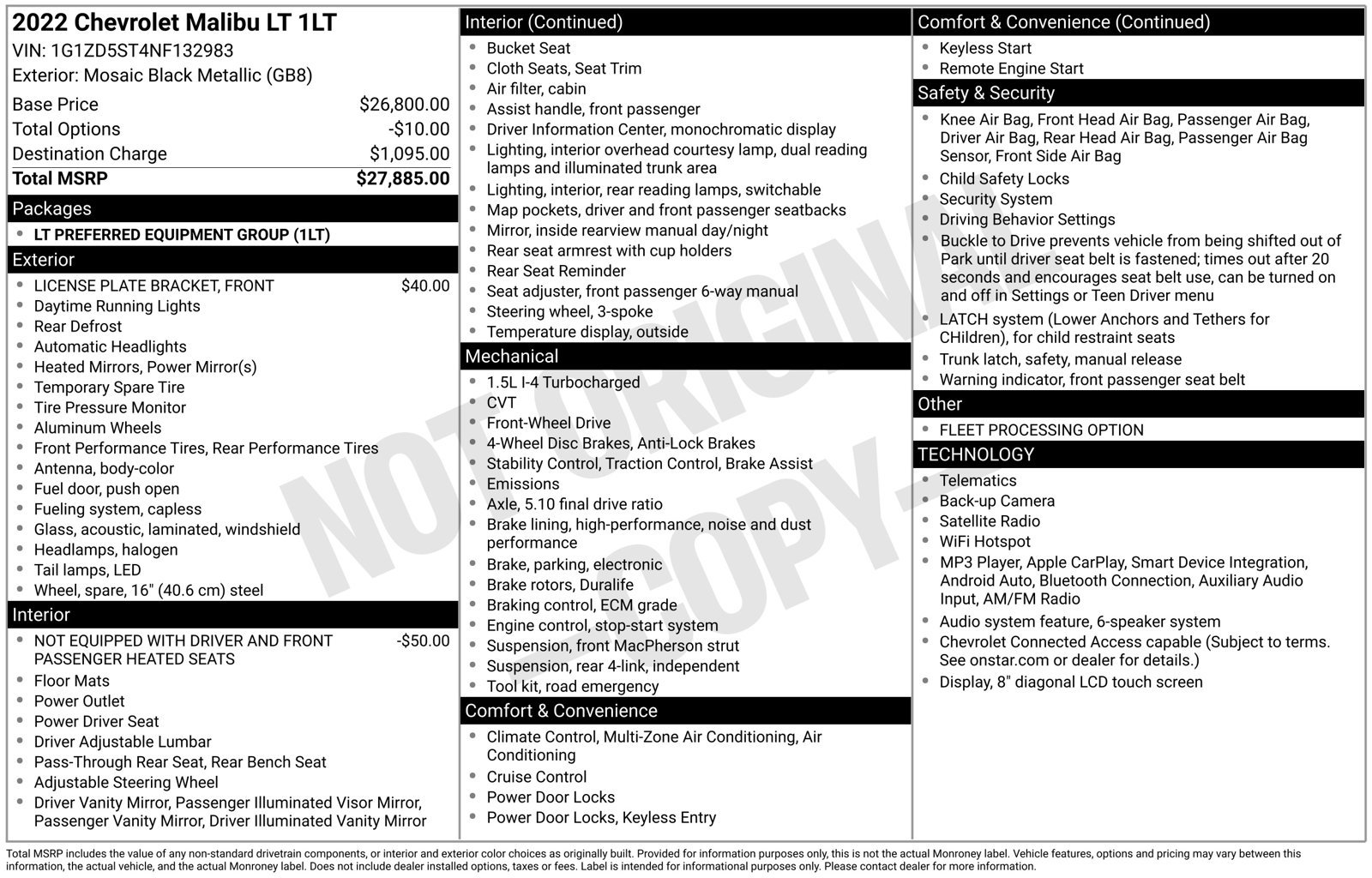 Used 2022 Chevrolet Malibu LT FWD image 4