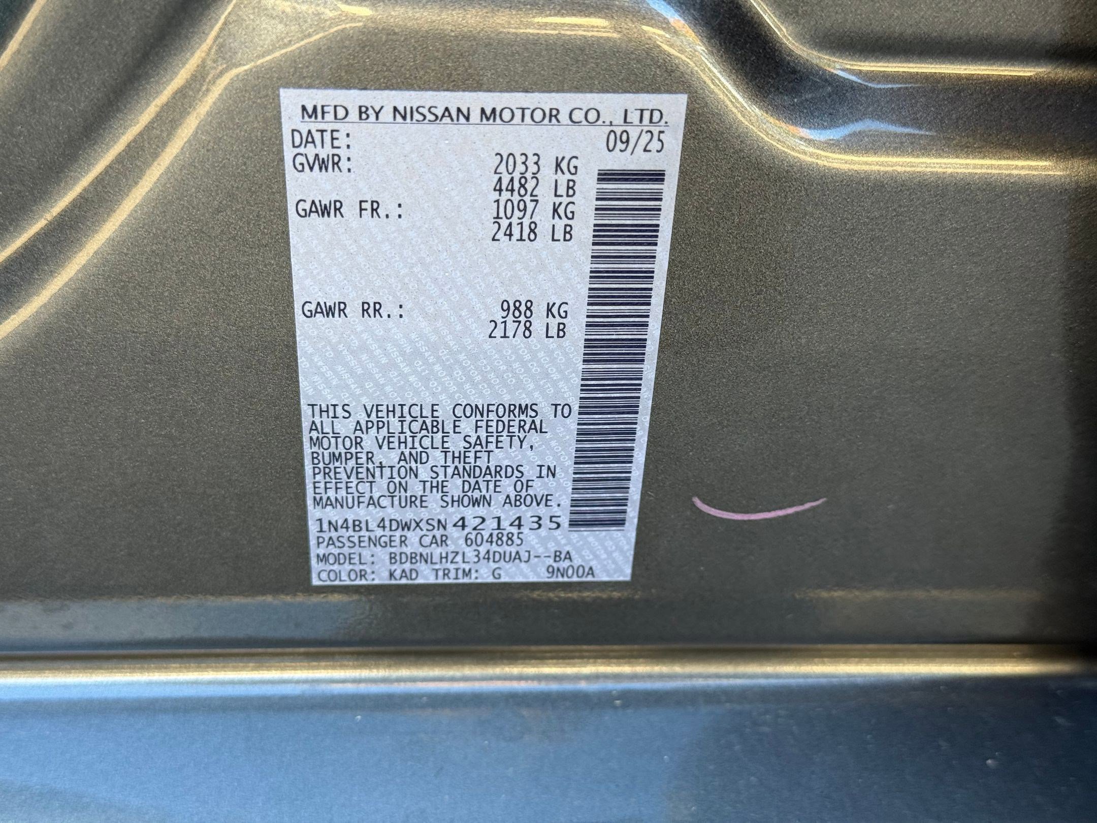 New 2025 Nissan Altima 2.5 SV w/ SV Premium Package image 17