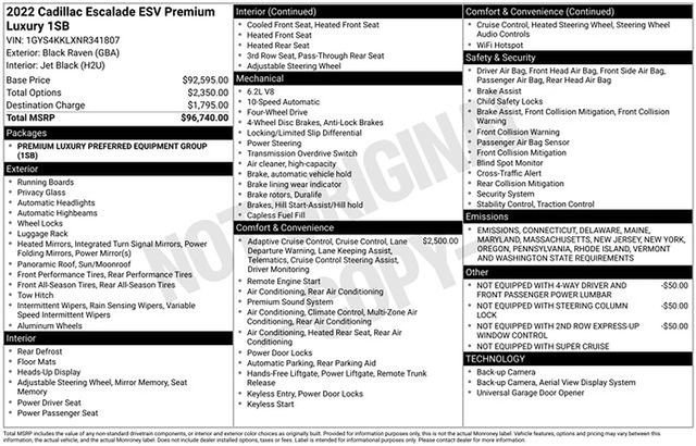 Used 2022 Cadillac Escalade ESV Premium Luxury image 15