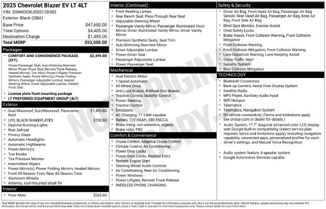 Certified 2025 Chevrolet Blazer EV LT AWD/4WD image 25