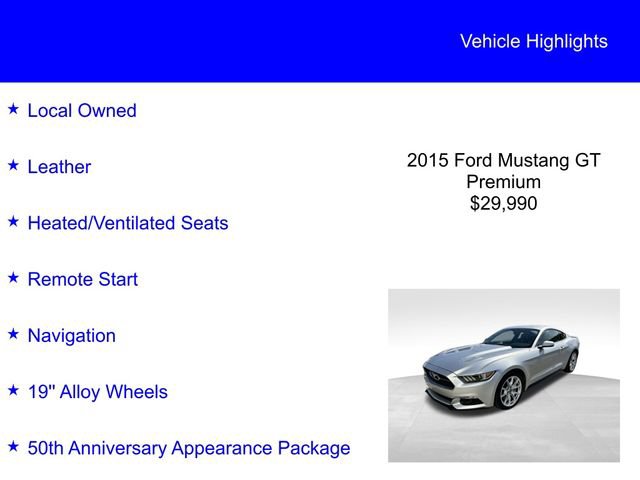 Used 2015 Ford Mustang GT Premium w/ Equipment Group 401A RWD image 2