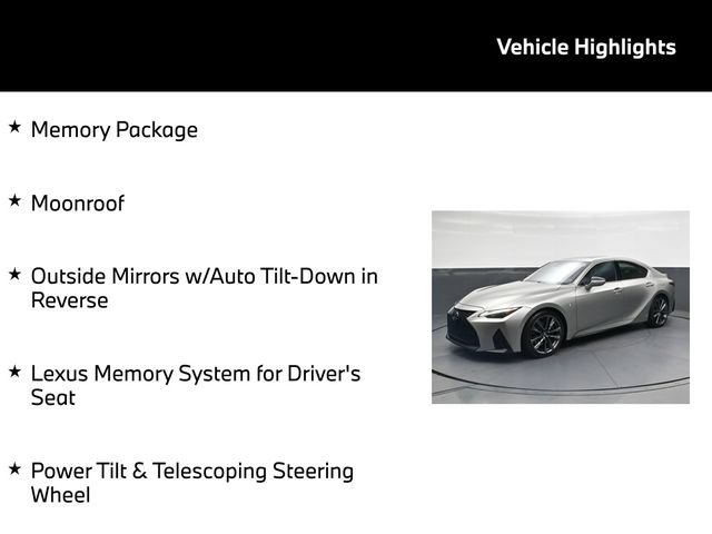 Used 2023 Lexus IS 350 F Sport w/ Memory Package RWD image 5