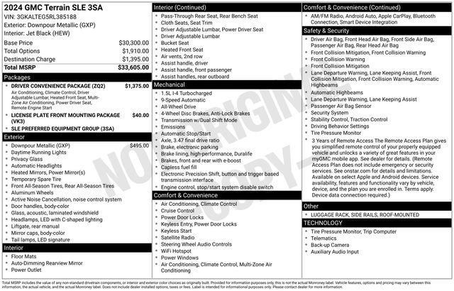 Used 2024 GMC Terrain SLE w/ Driver Convenience Package AWD/4WD image 24