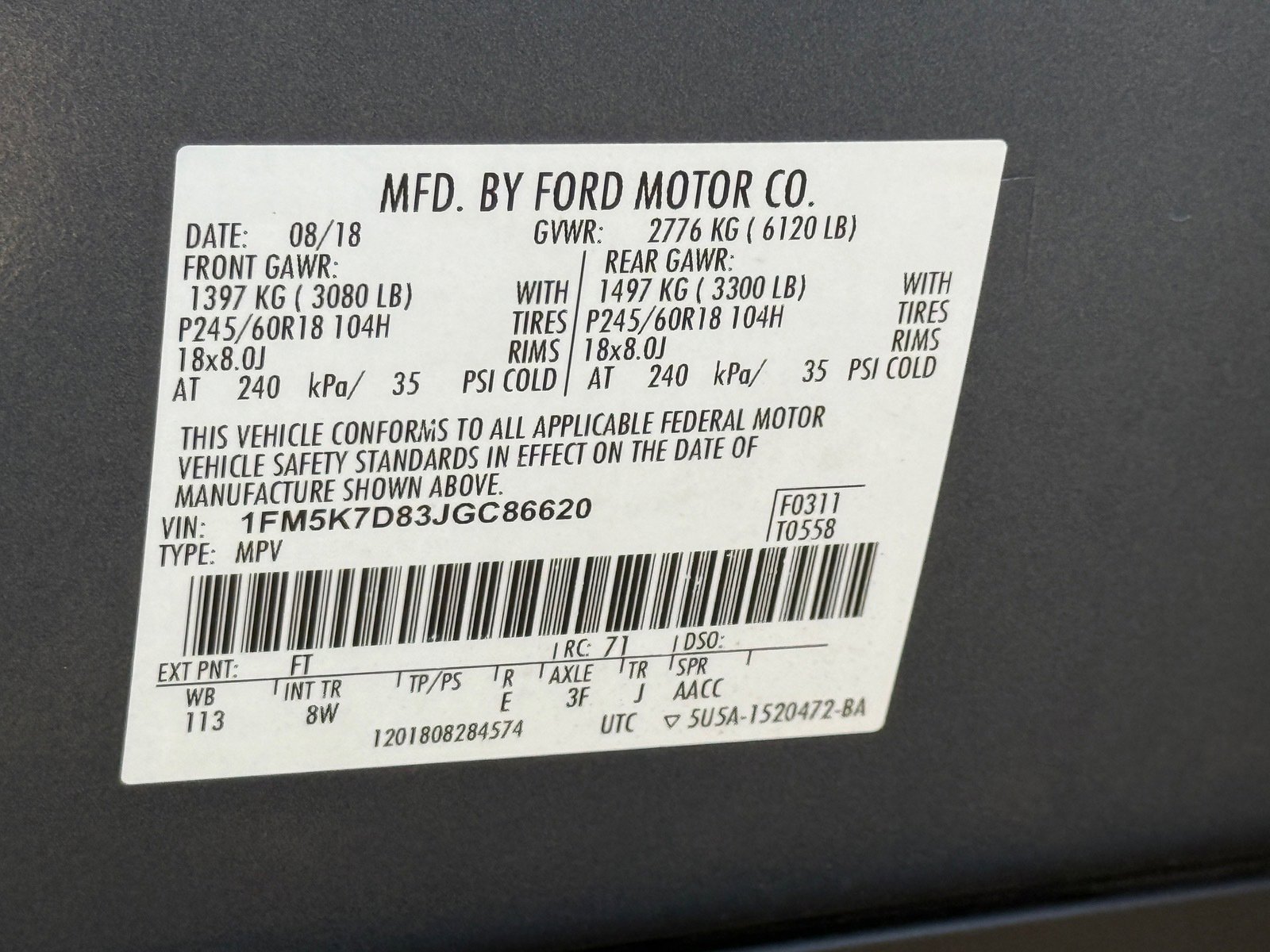 Used 2018 Ford Explorer XLT w/ Equipment Group 201A FWD image 33