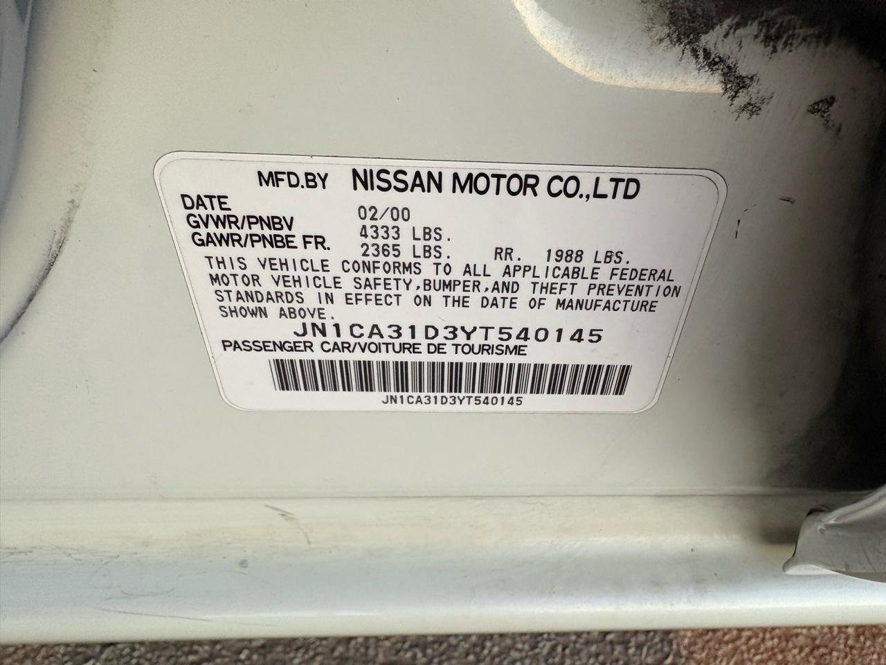 Used 2000 Nissan Maxima GXE image 8