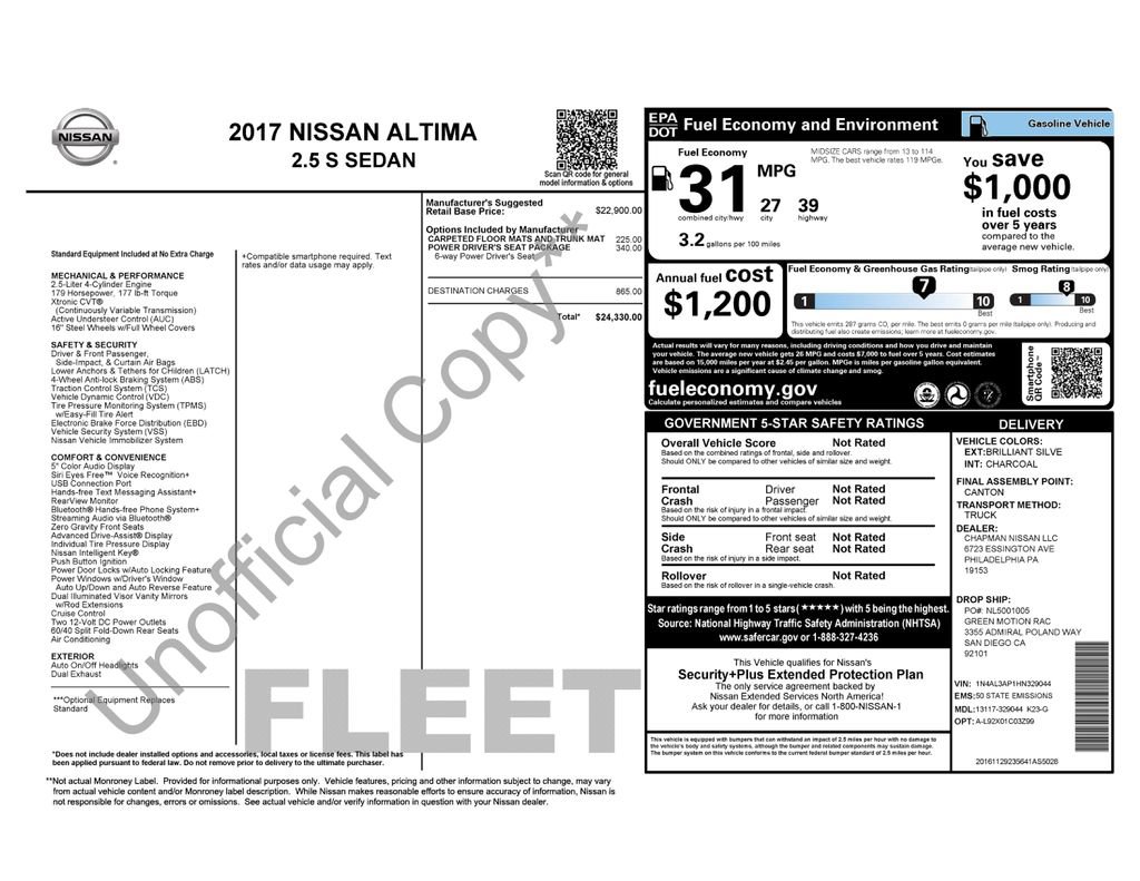 Used 2017 Nissan Altima 2.5 S w/ Power Driver Seat Package FWD image 29