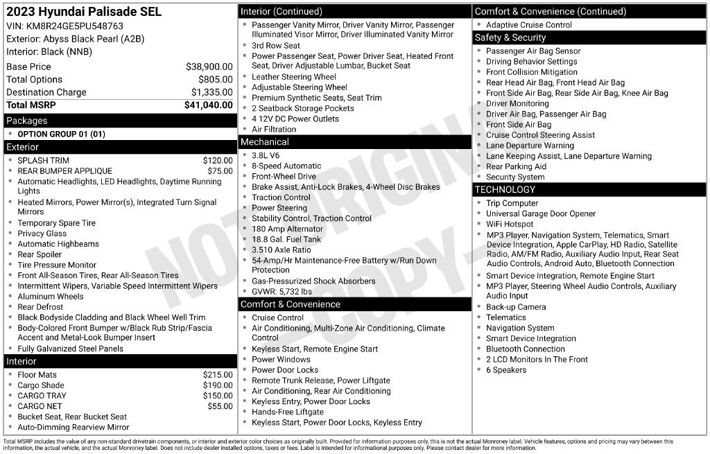 Used 2023 Hyundai Palisade SEL FWD image 39
