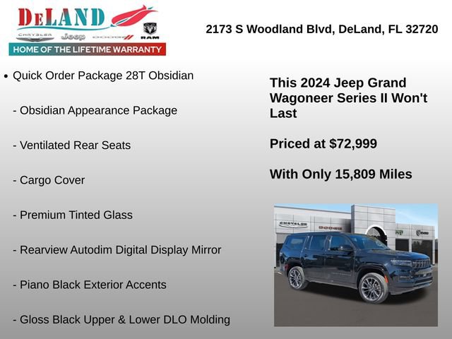 Used 2024 Jeep Grand Wagoneer Series II w/ Quick Order Packagew 28T image 6