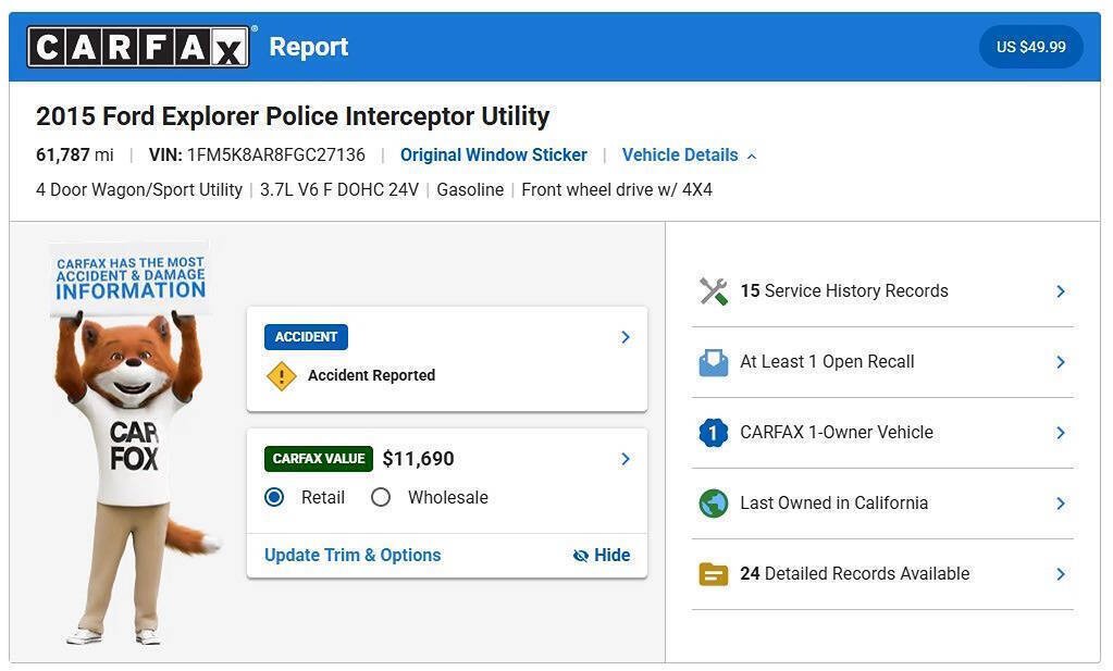 Used 2015 Ford Explorer 4WD Police Interceptor image 3