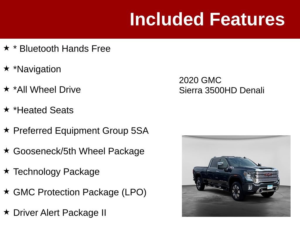 Used 2020 GMC Sierra 3500 Denali w/ Denali Ultimate Package AWD/4WD image 3