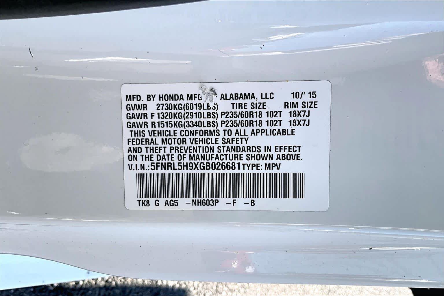 Used 2016 Honda Odyssey Touring image 35