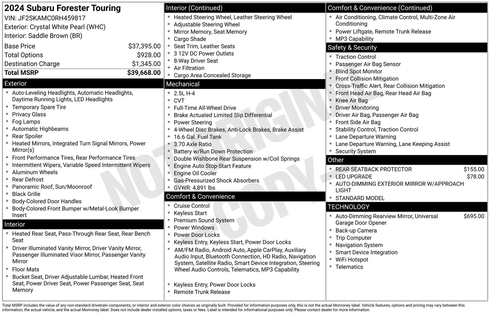 Certified 2024 Subaru Forester Touring AWD/4WD image 7