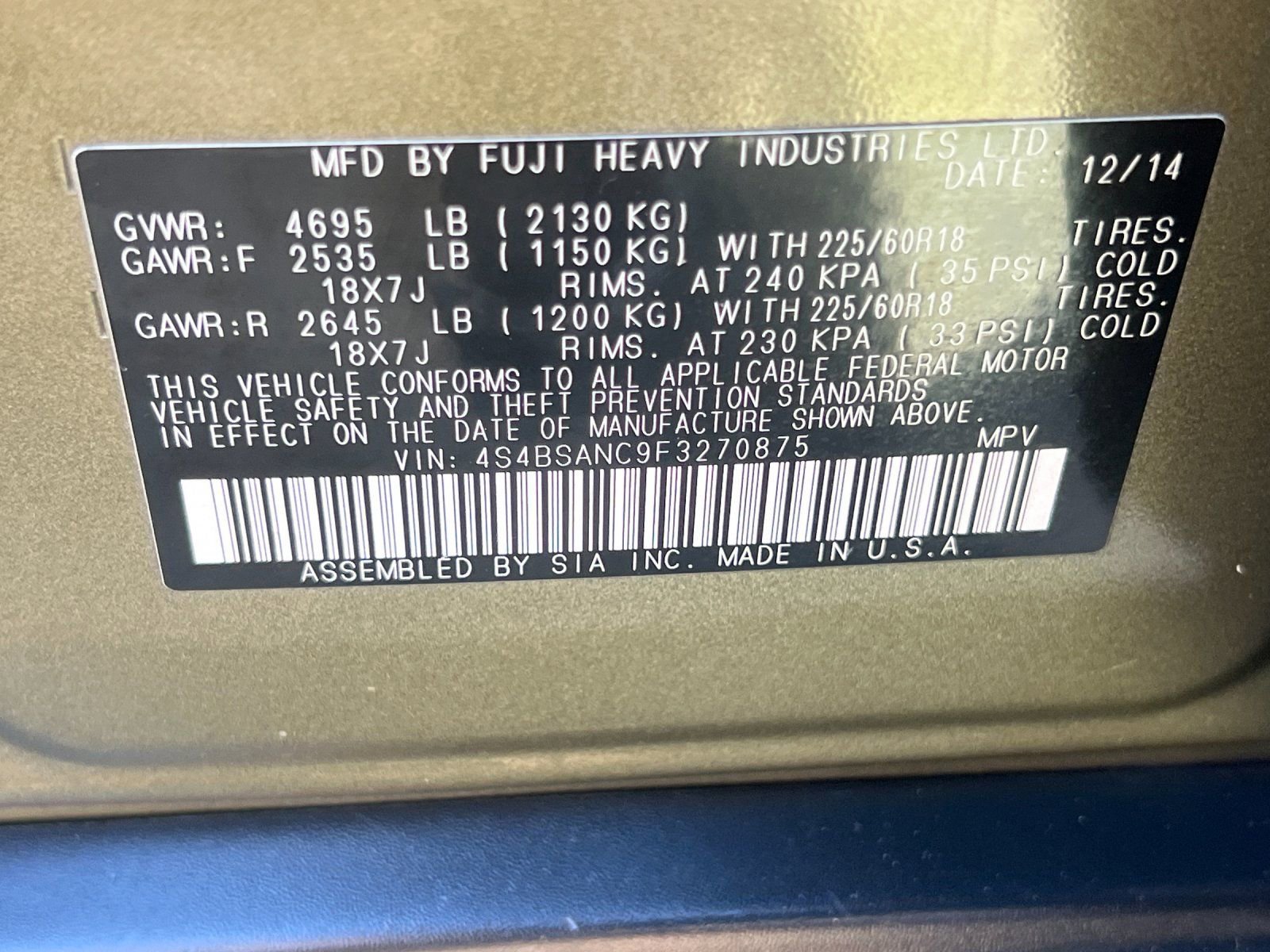 Used 2015 Subaru Outback 2.5i Limited image 29